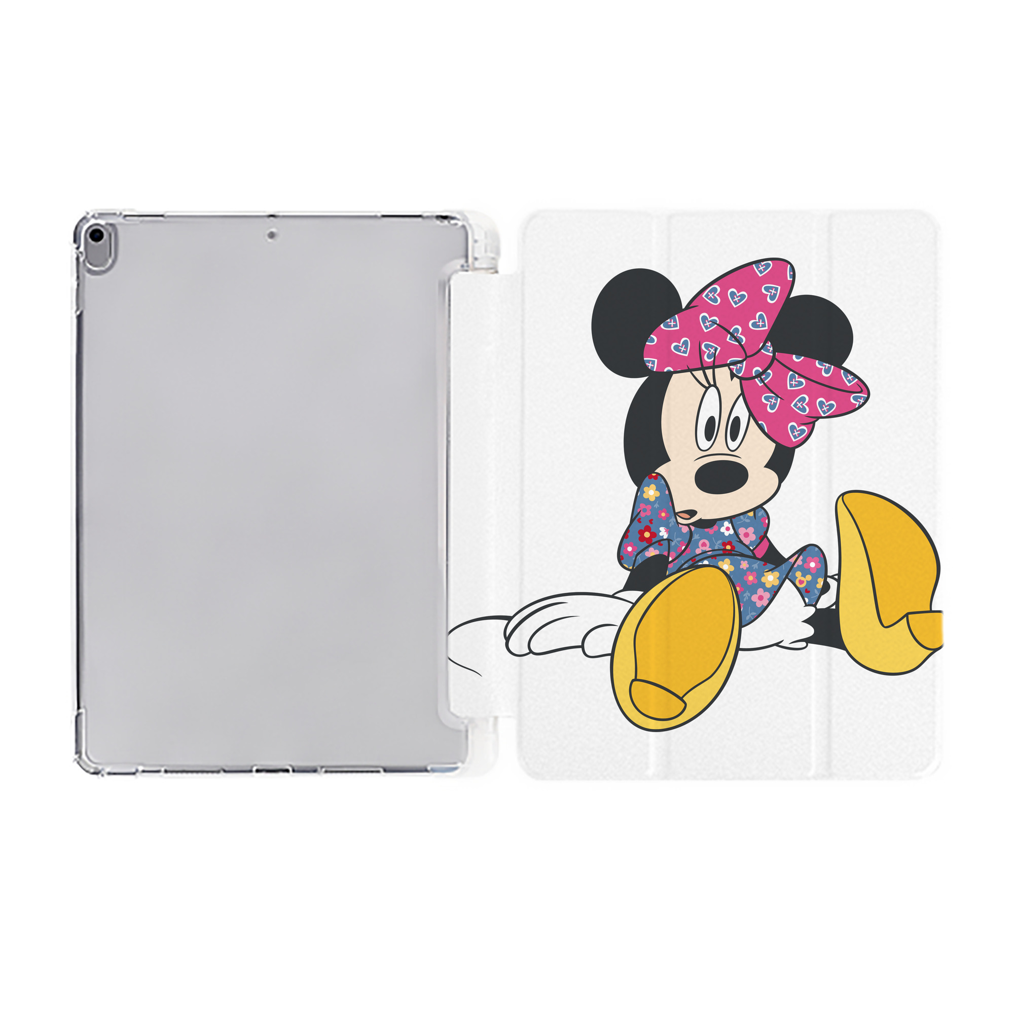 （画像用） ミッキーマウス Mickey Mouse IPad ケース ペン収納付き 三つ折りスタンド PUレザー×シリコン 対応機種9.5/10.5/10.9インチ